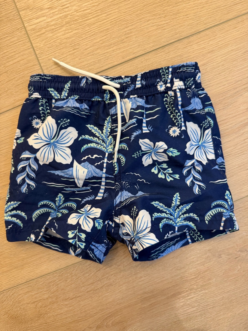 Janie & Jack Navy Floral Hawaiian print Swim Shorts bathing suit